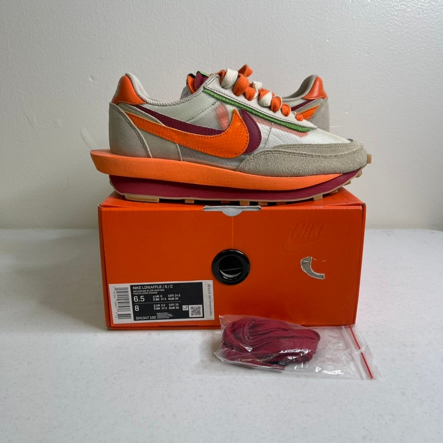 Nike LD Waffle sacai CLOT Kiss of Death Net Orange Blaze
