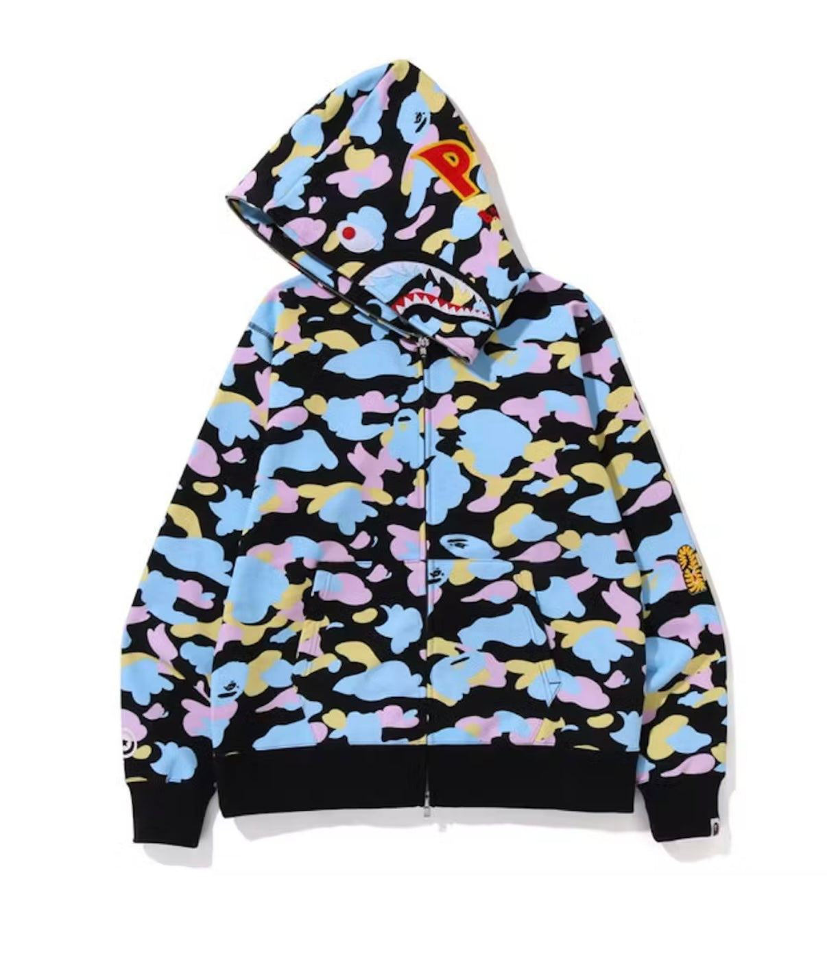 BAPE Multi Camo Shark Zip Hoodie
