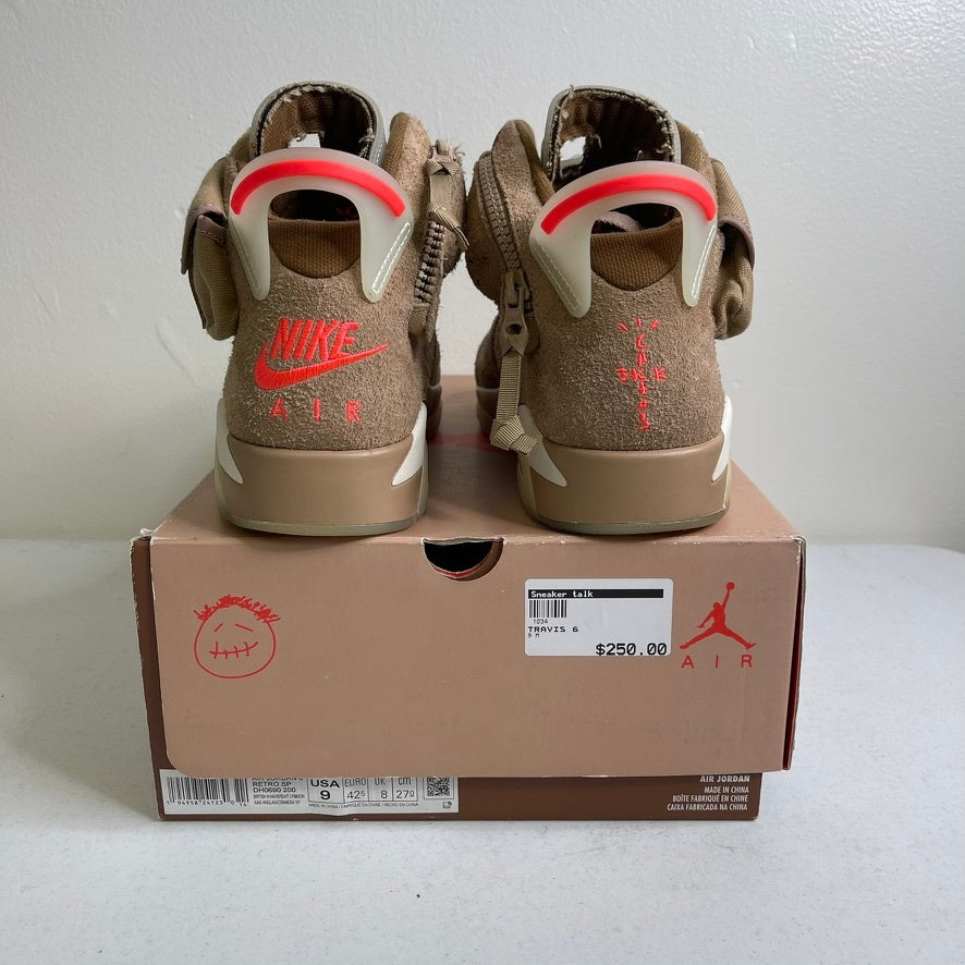 Size 9 - Jordan 6 Retro Travis Scott British Khaki