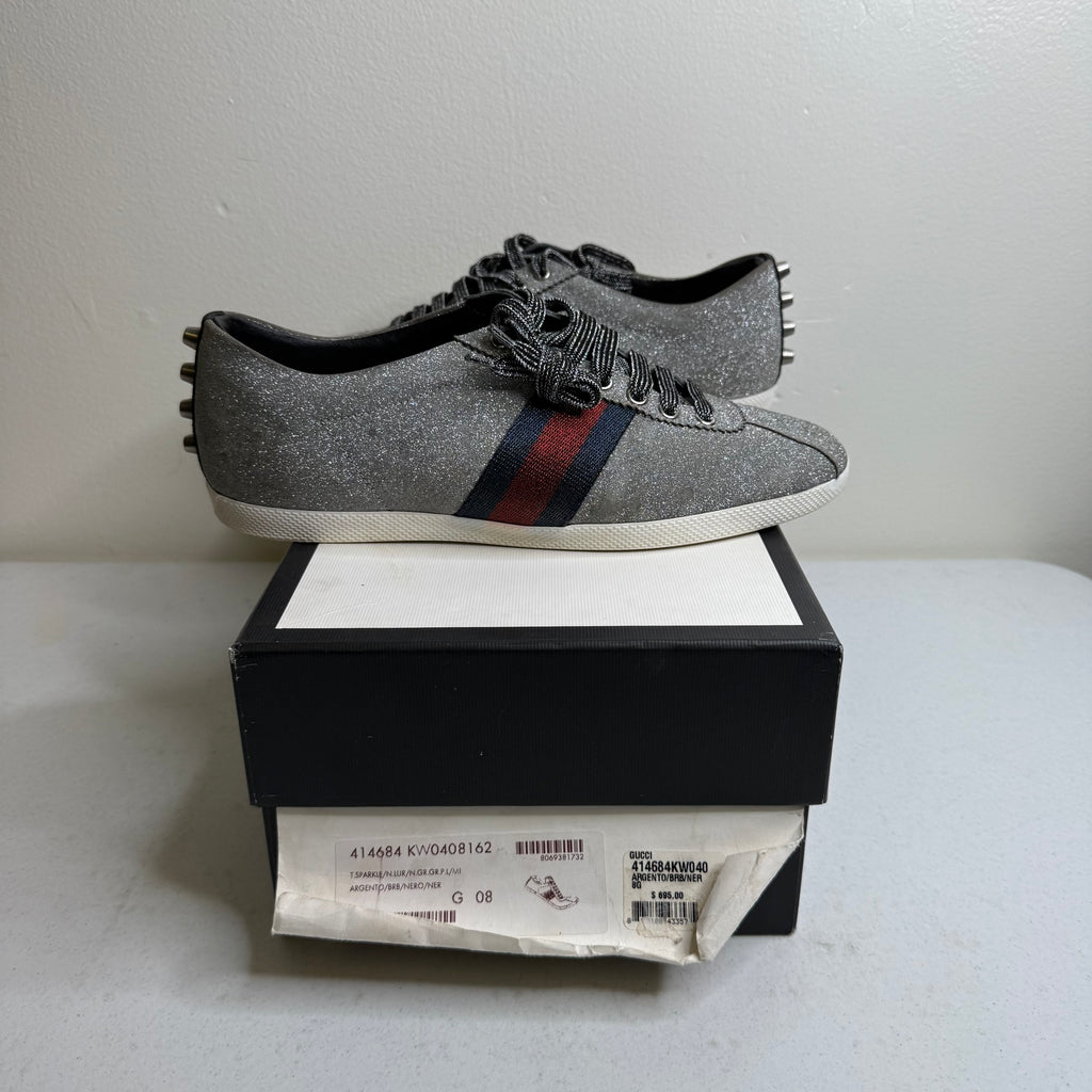 Gucci Glitter Web studded Sneaker