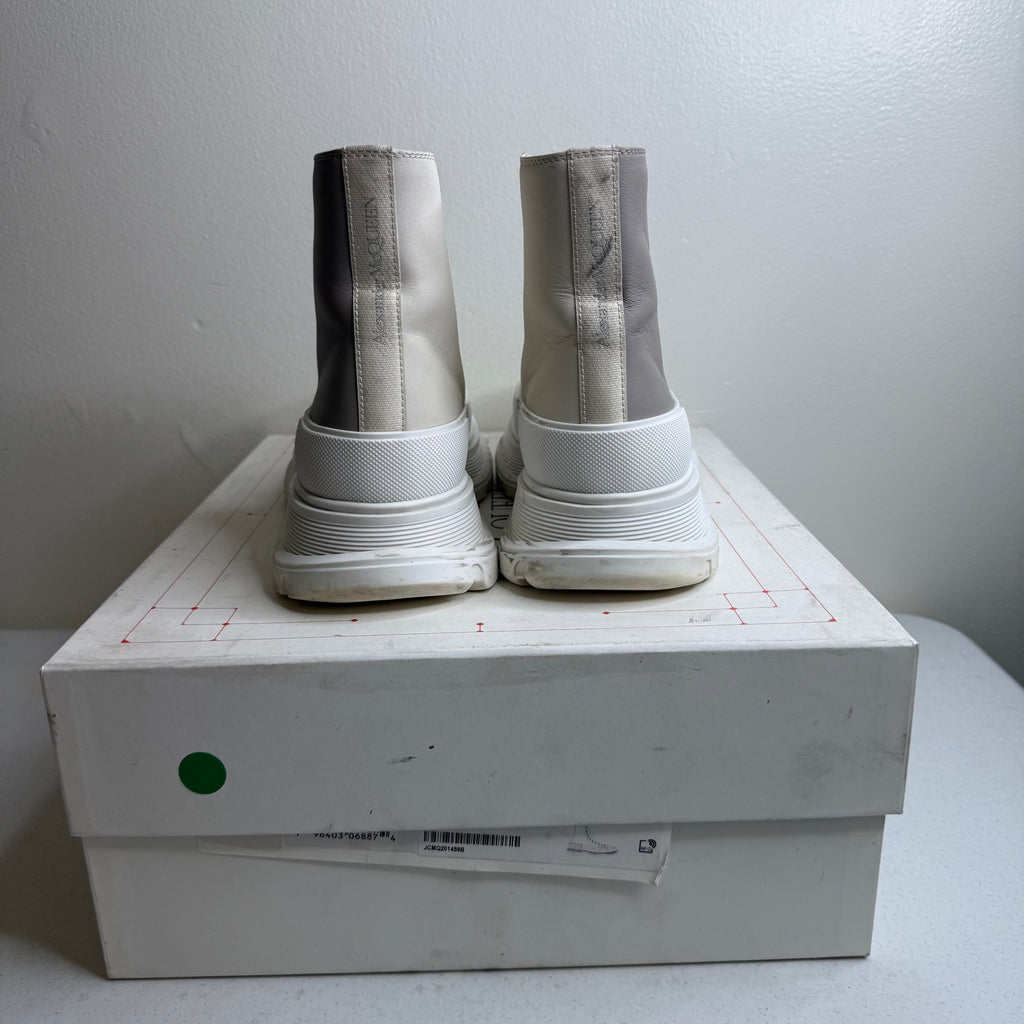 Alexander McQueen Slick Tread Boots Beige