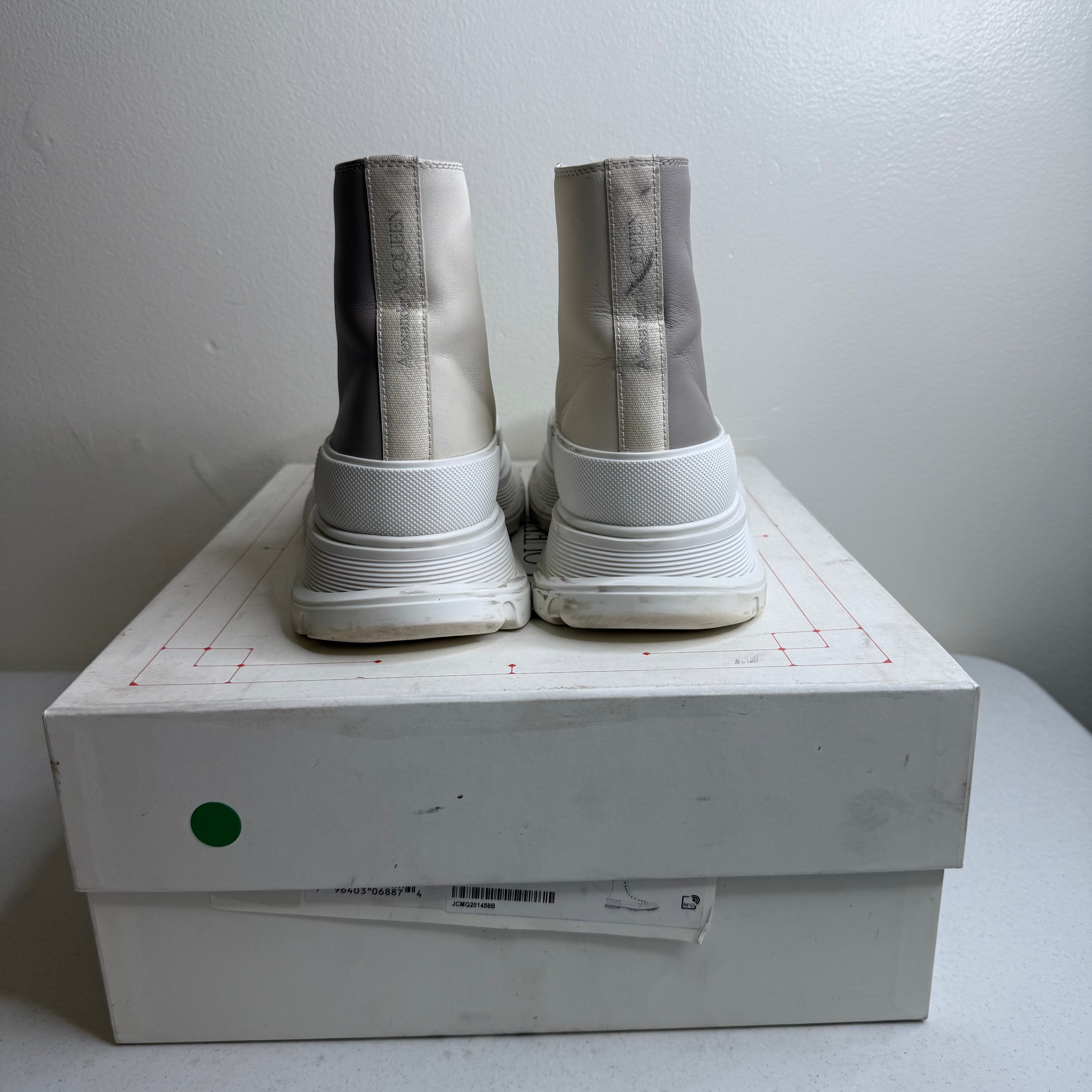 Alexander McQueen Slick Tread Boots Beige