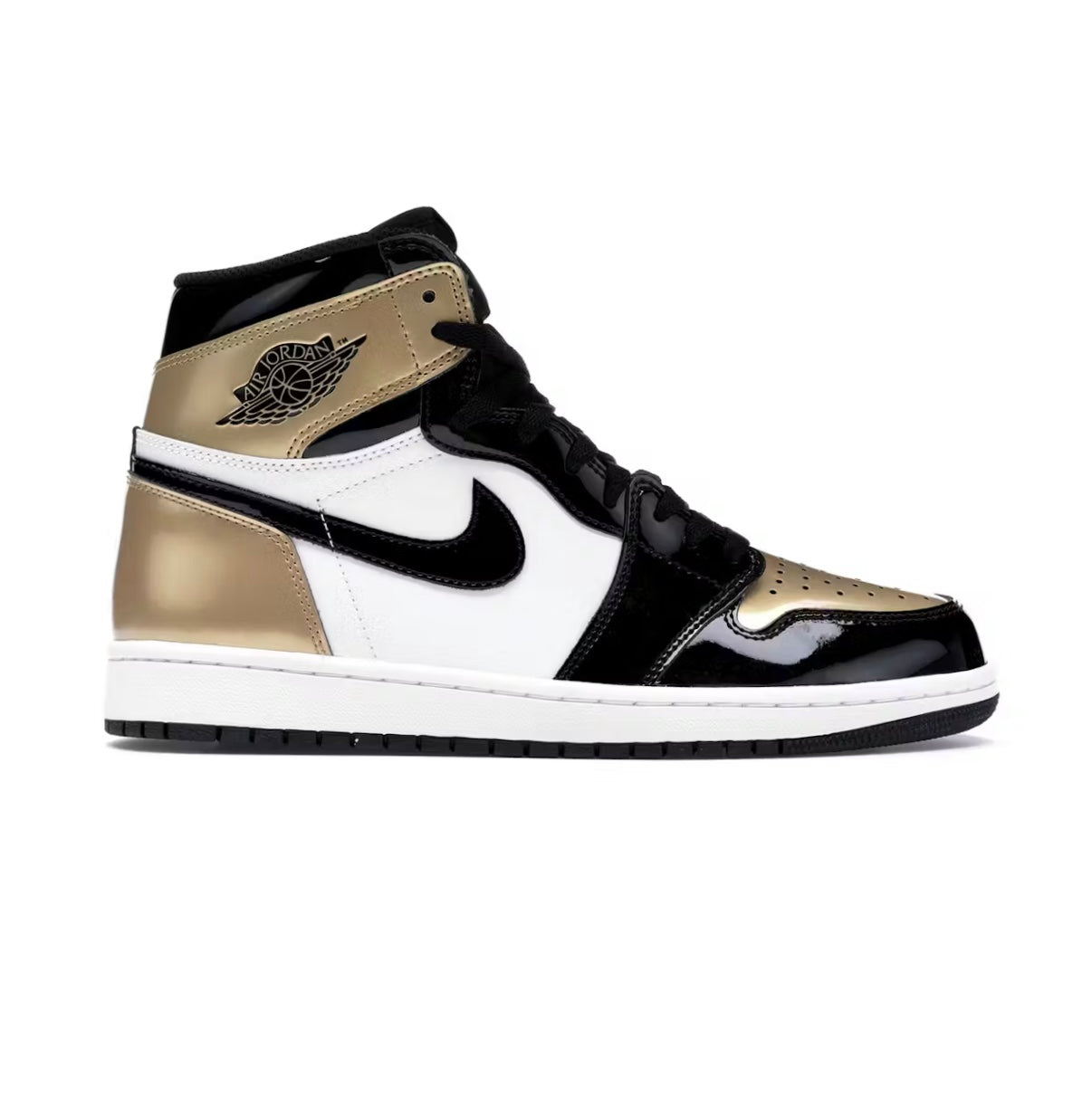 Jordan 1 High Patent Gold Toe