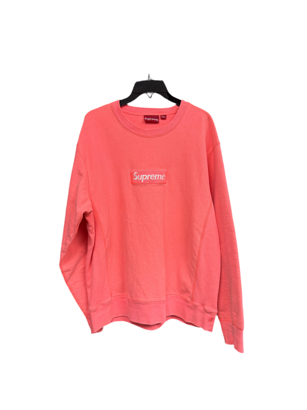 Supreme Box Logo Crewneck Fluorescent Pink
