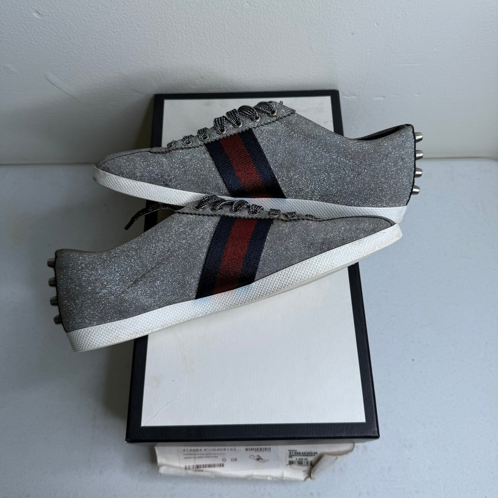 Gucci Glitter Web studded Sneaker