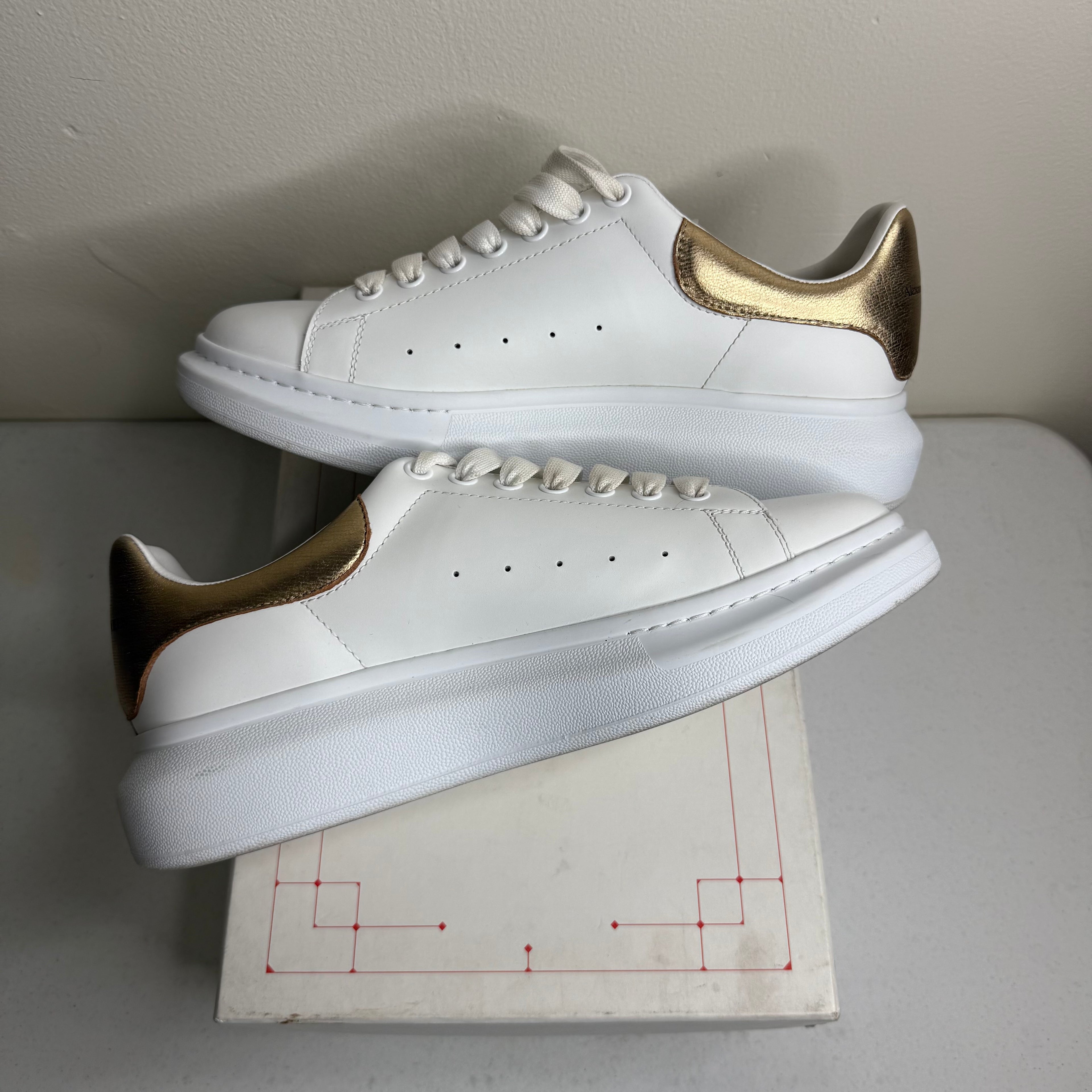 Alexander McQueen White Gold Sneaker