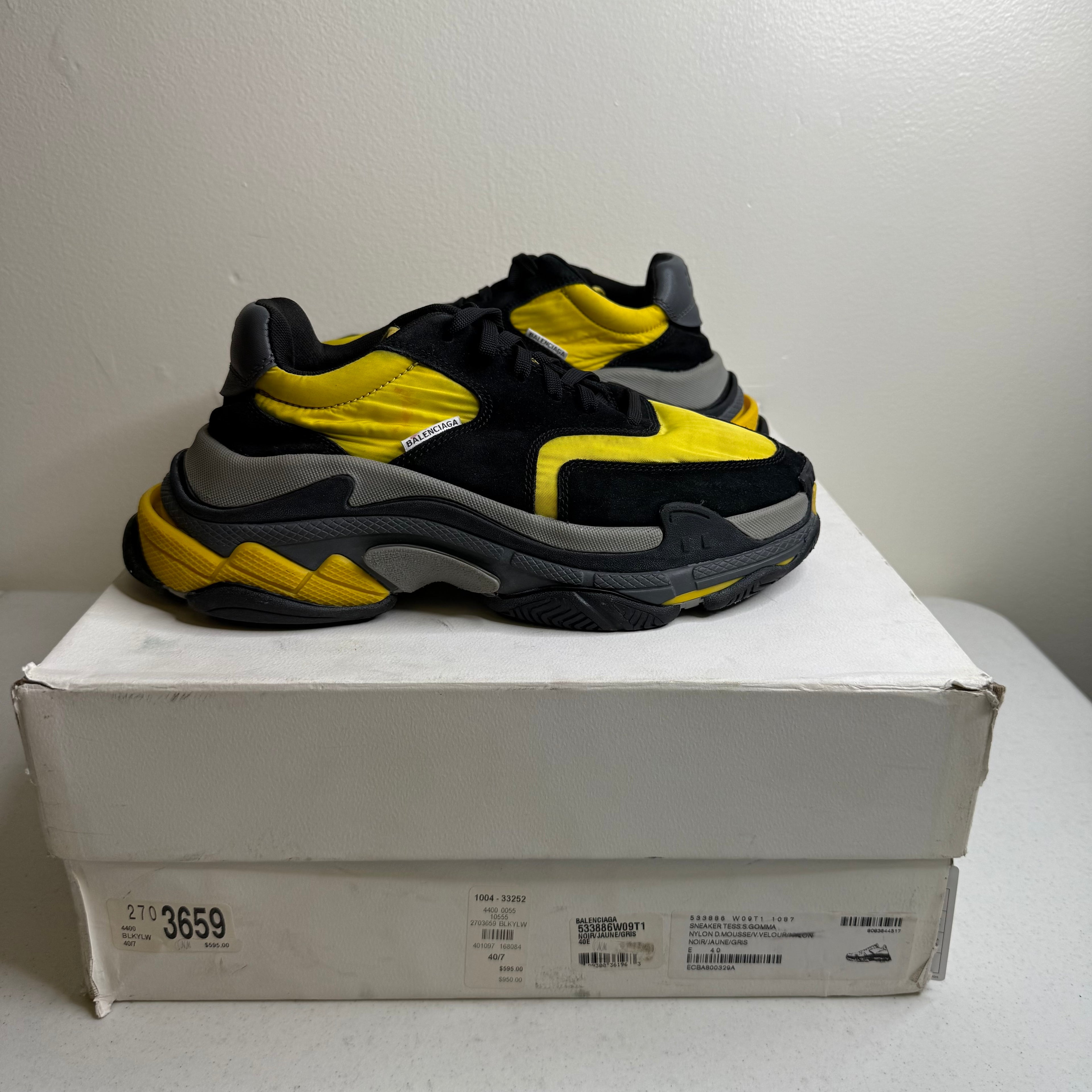 Balenciaga Triple S Black Yellow Sneaker
