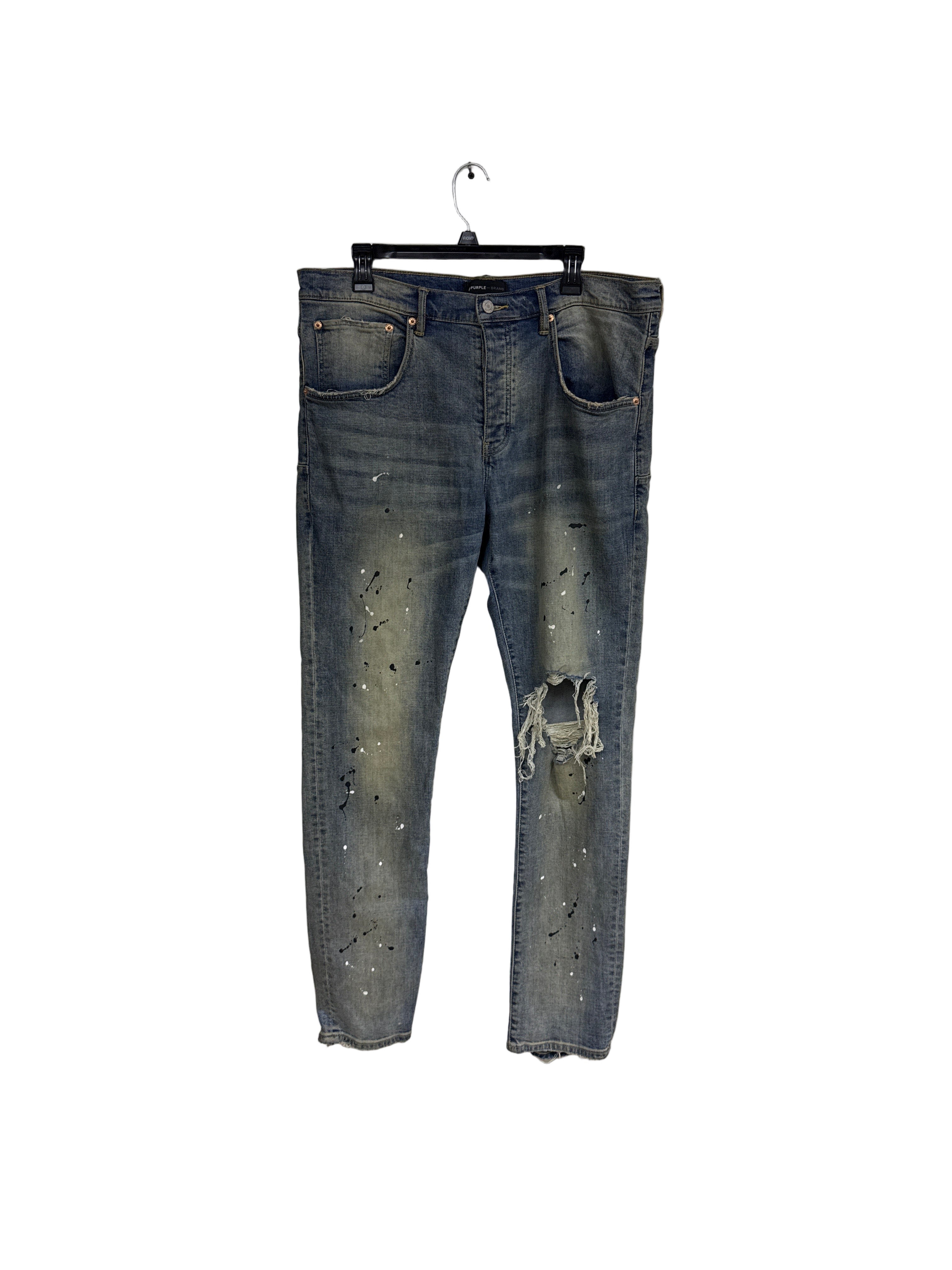 Purple Brand Paint Splatter Jeans