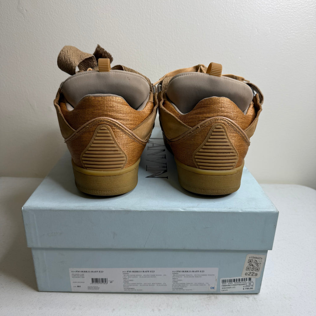 Lanvin Leather Curb Sneaker Tan