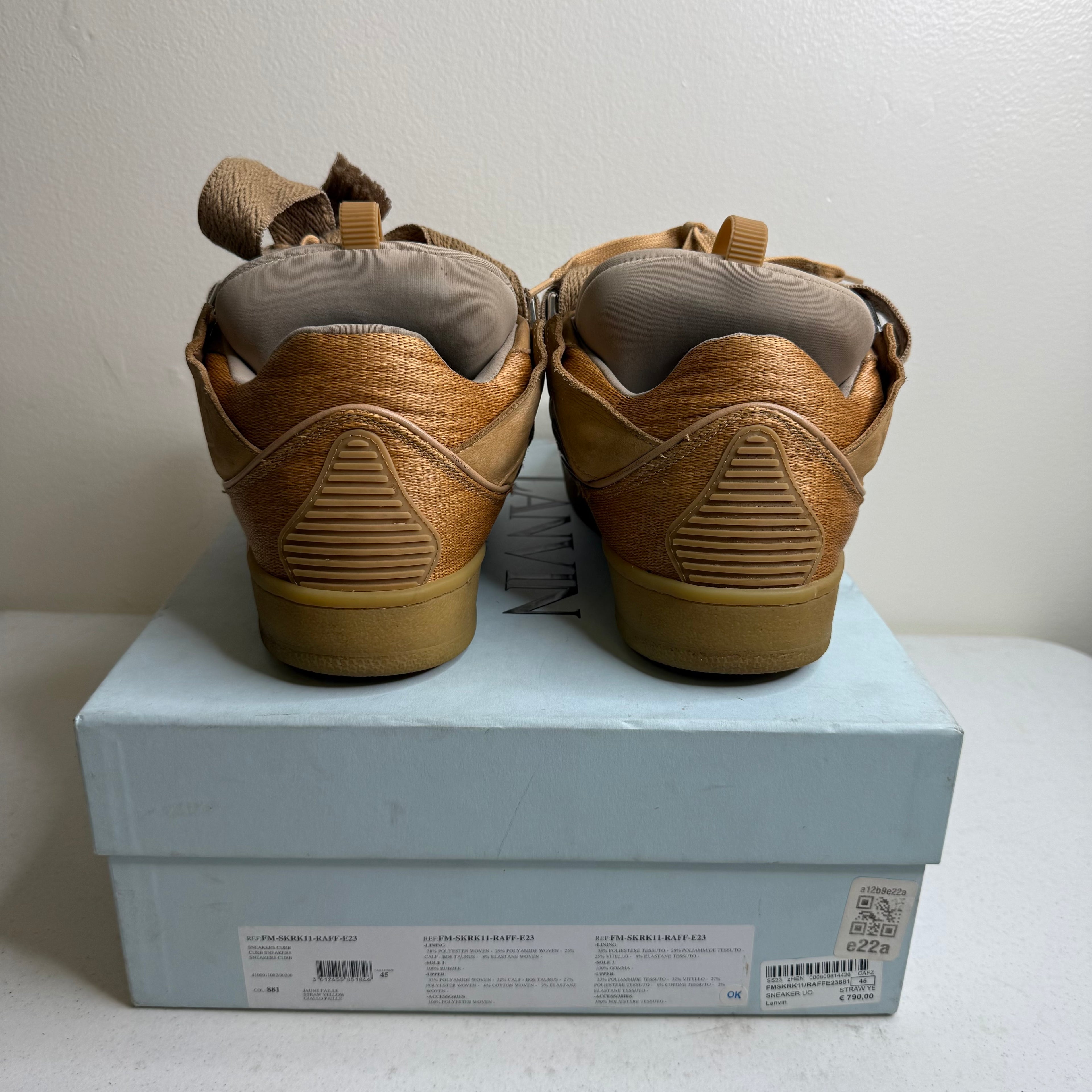 Lanvin Leather Curb Sneaker Tan