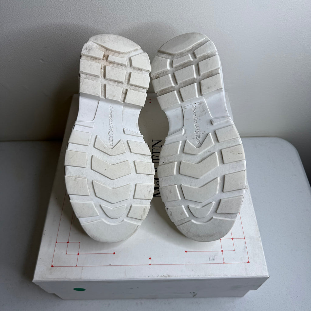 Alexander McQueen Slick Tread Boots Beige