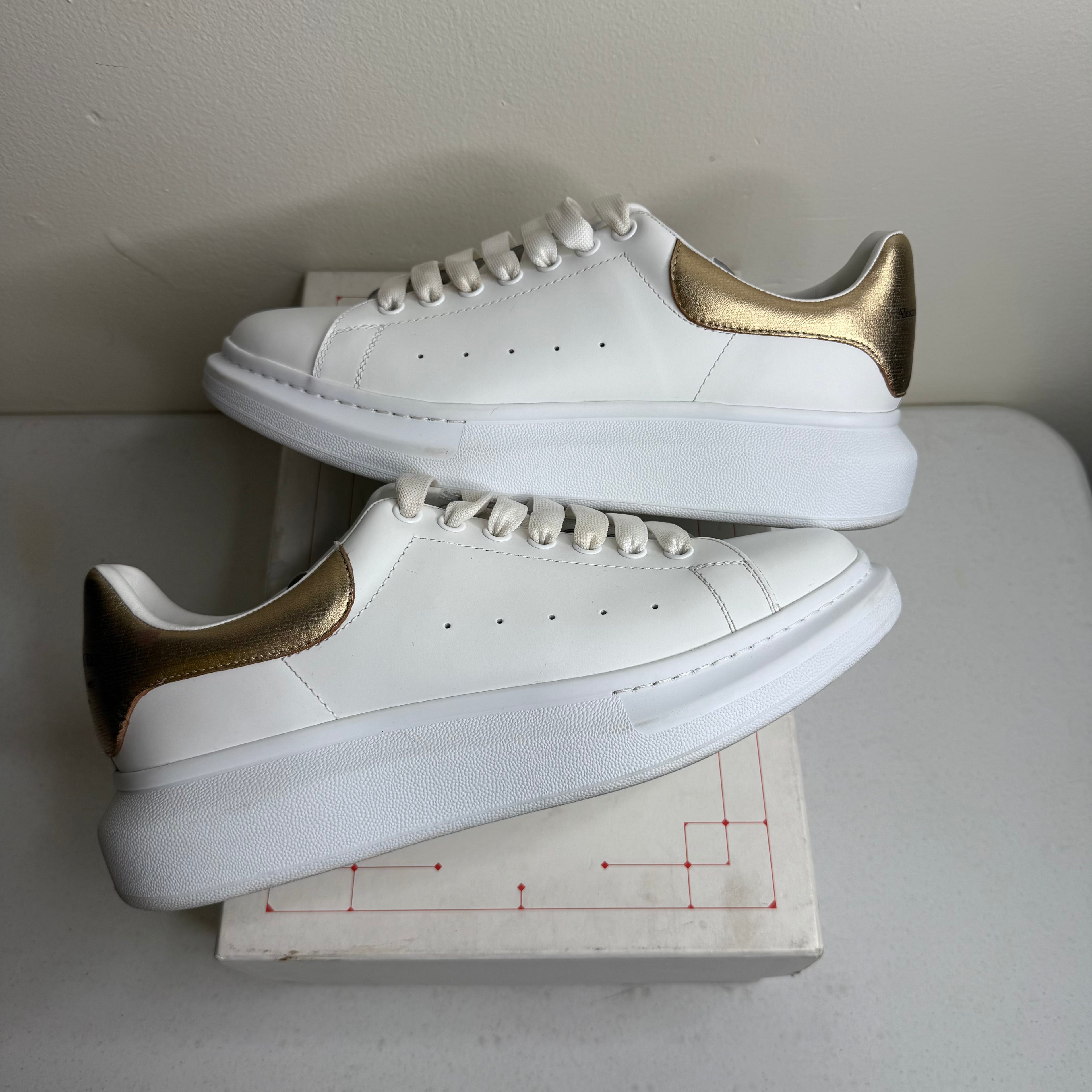 Alexander McQueen White Gold Sneaker