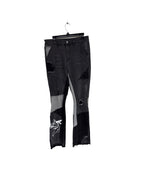 Flare Patched Jeans