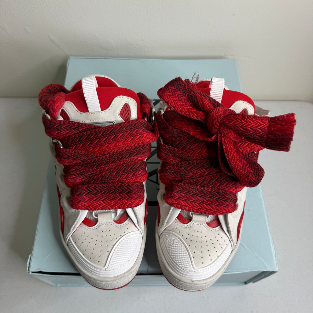 Size 7.5 - Lanvin Curb Sneaker White Red