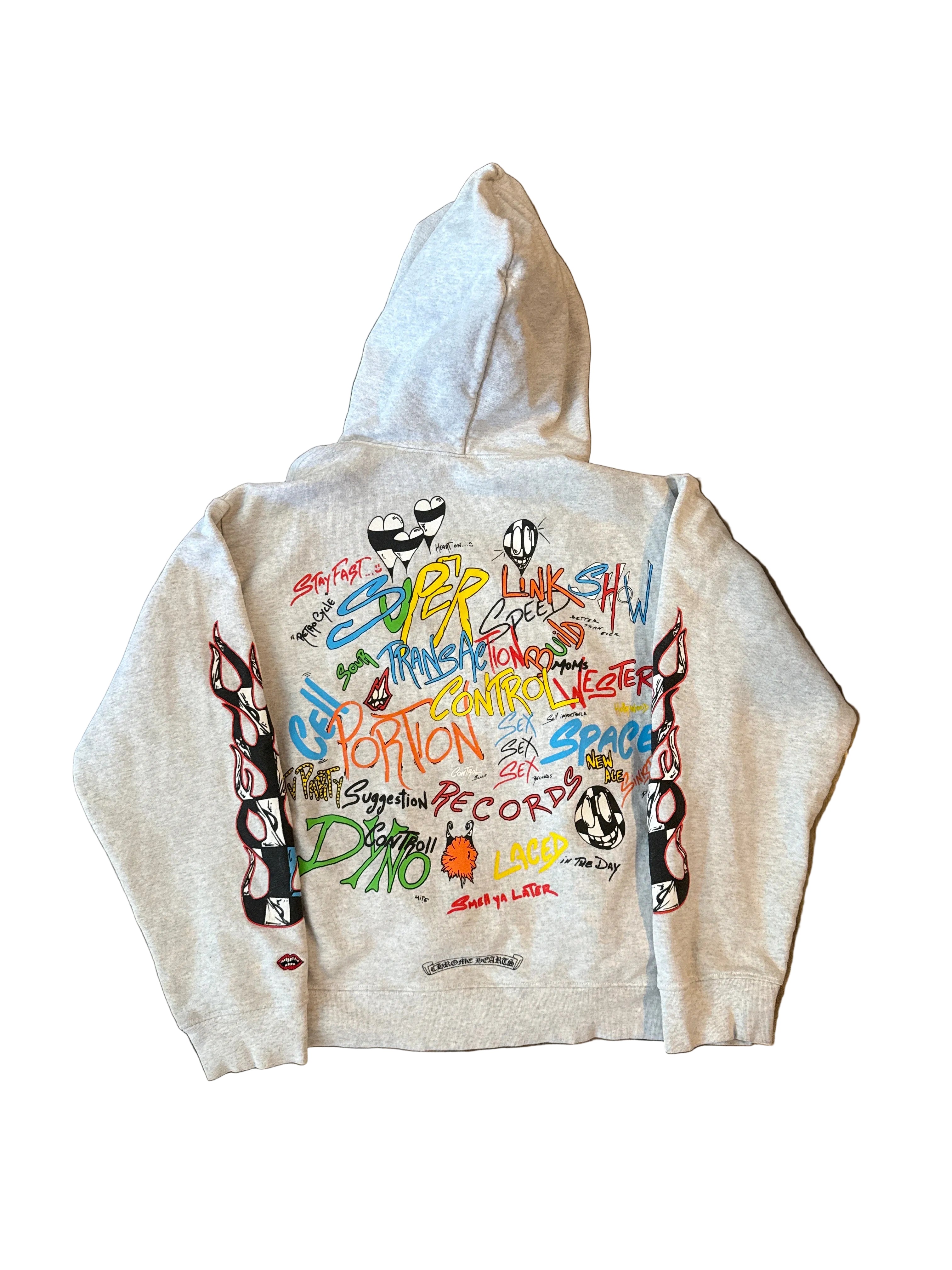 Size Large - Chrome Hearts Matty Boy Flames Hoodie