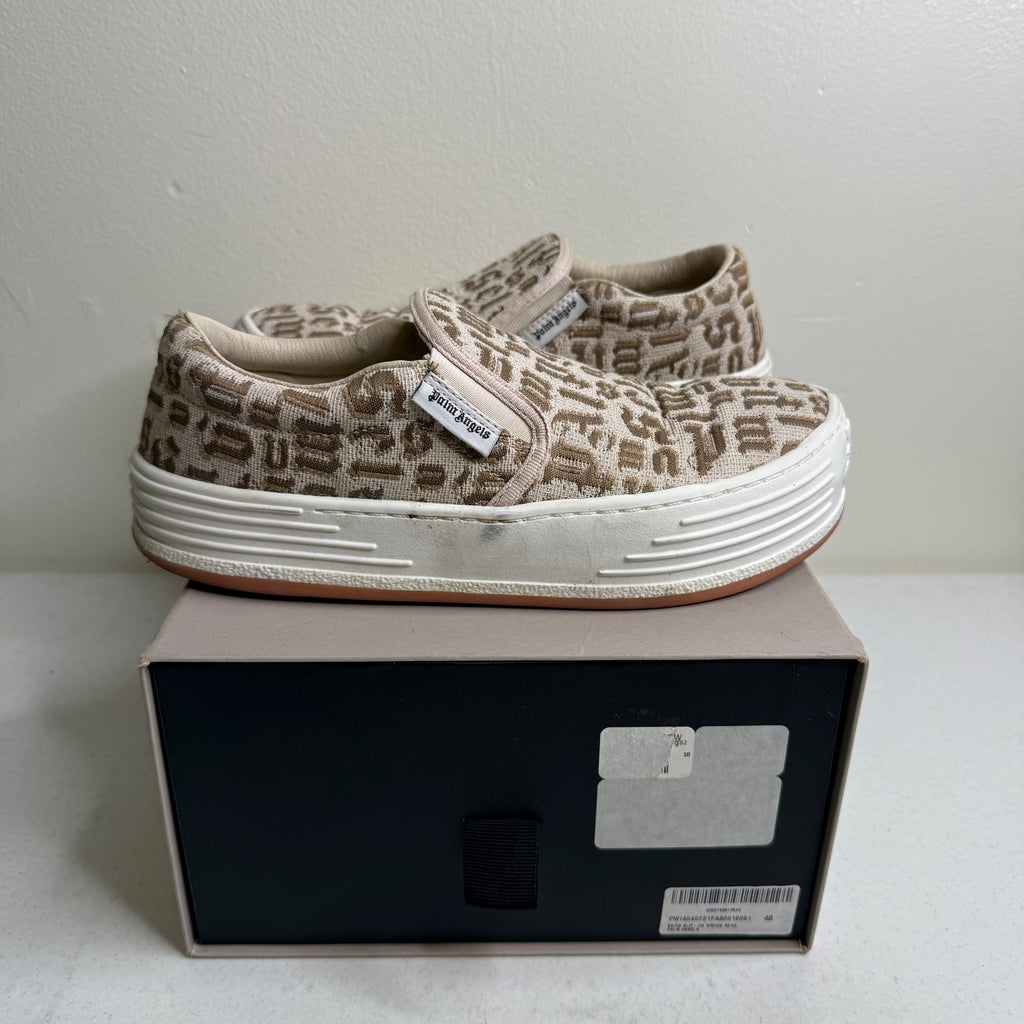 Palm Angels Women’s Beige Slip On Sneakers