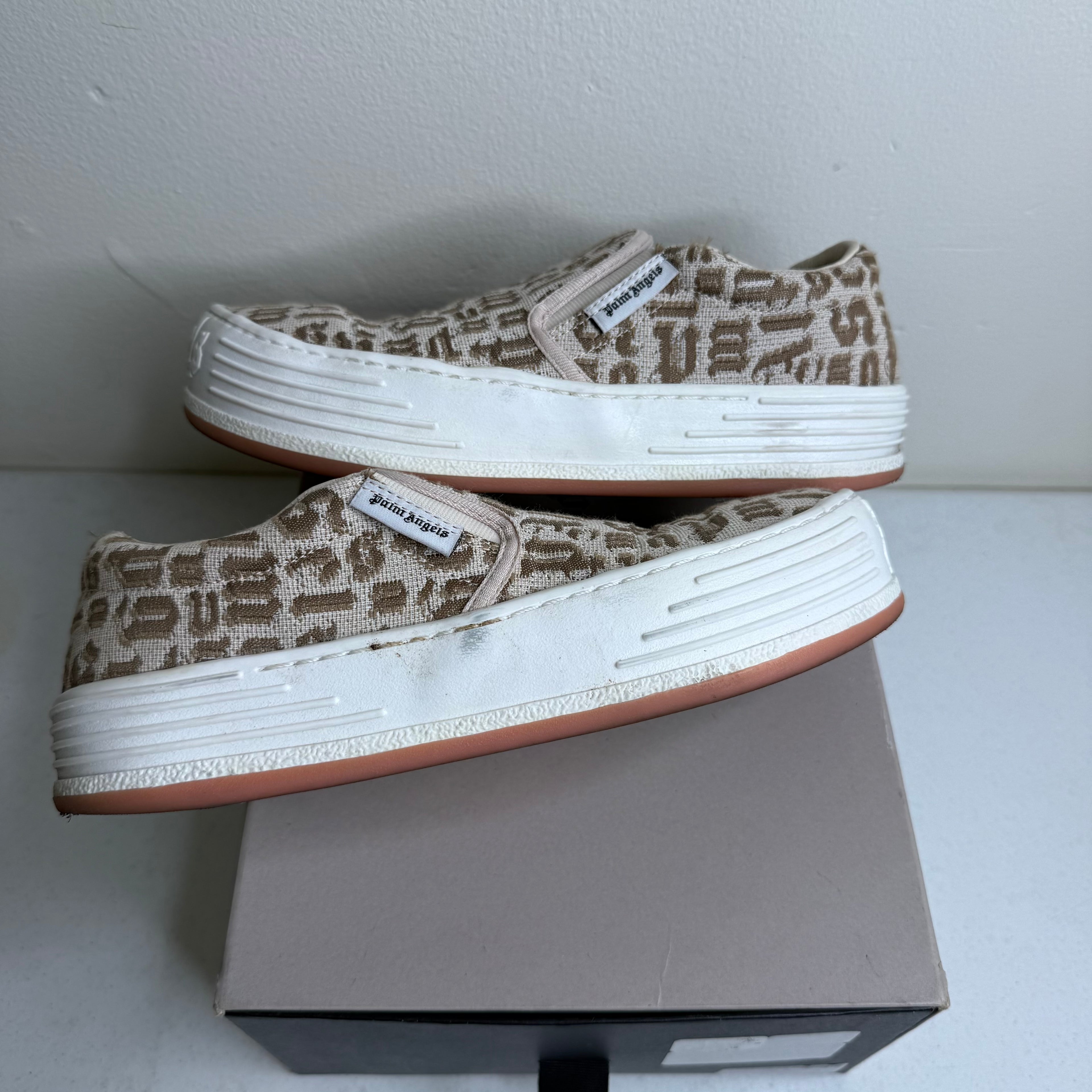 Palm Angels Women’s Beige Slip On Sneakers