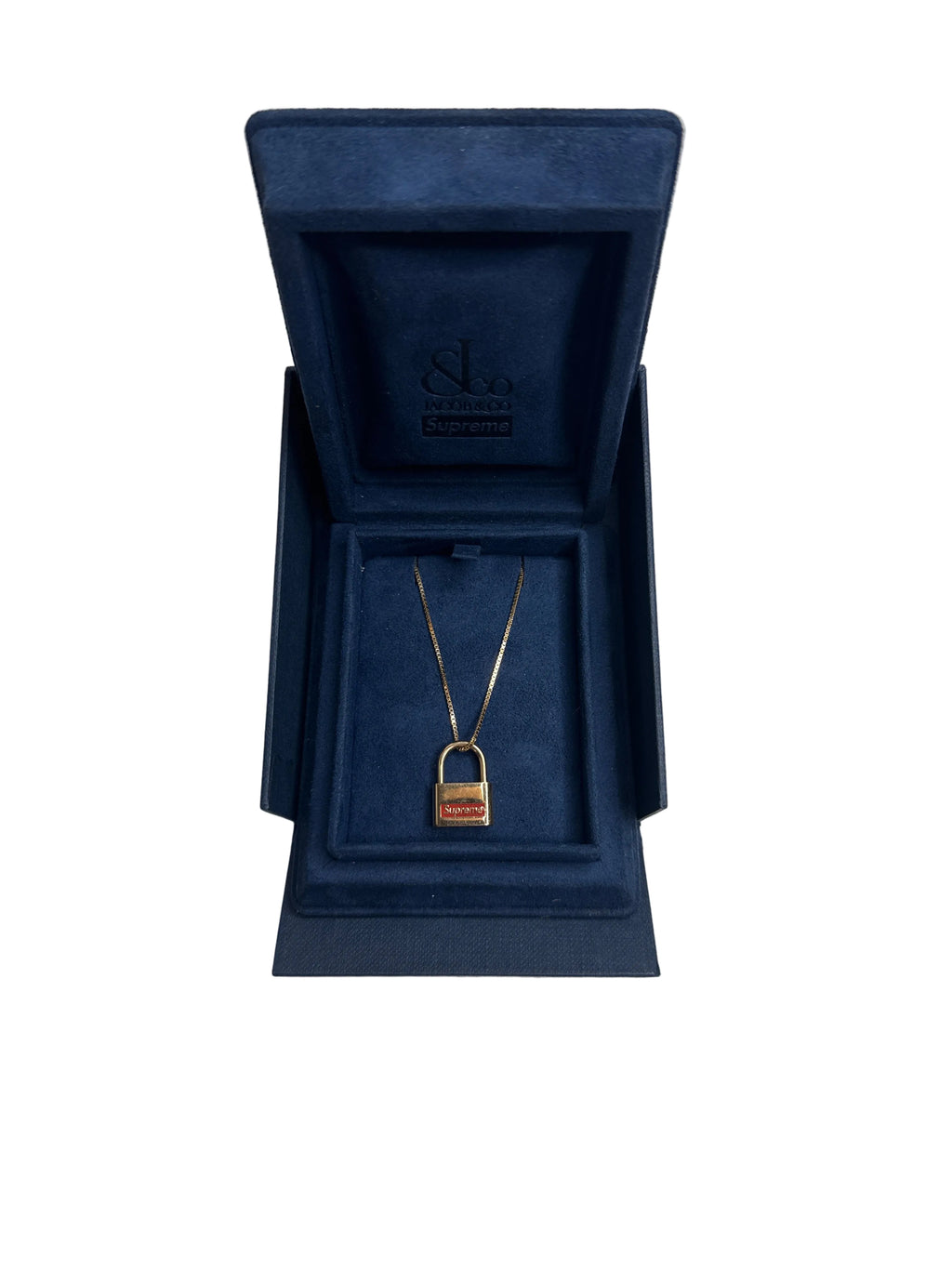 Supreme Jacob & Co 14k Yellow Gold Lock Pedant
