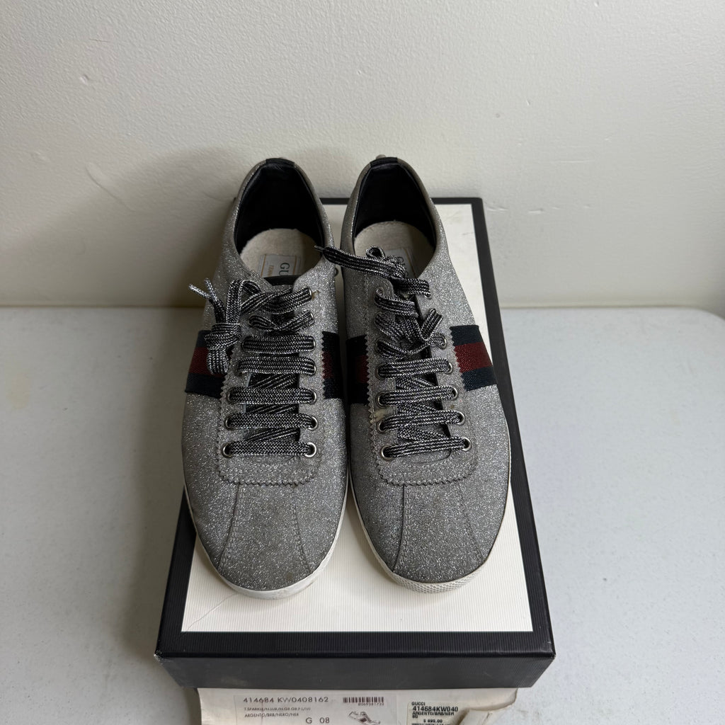 Gucci Glitter Web studded Sneaker