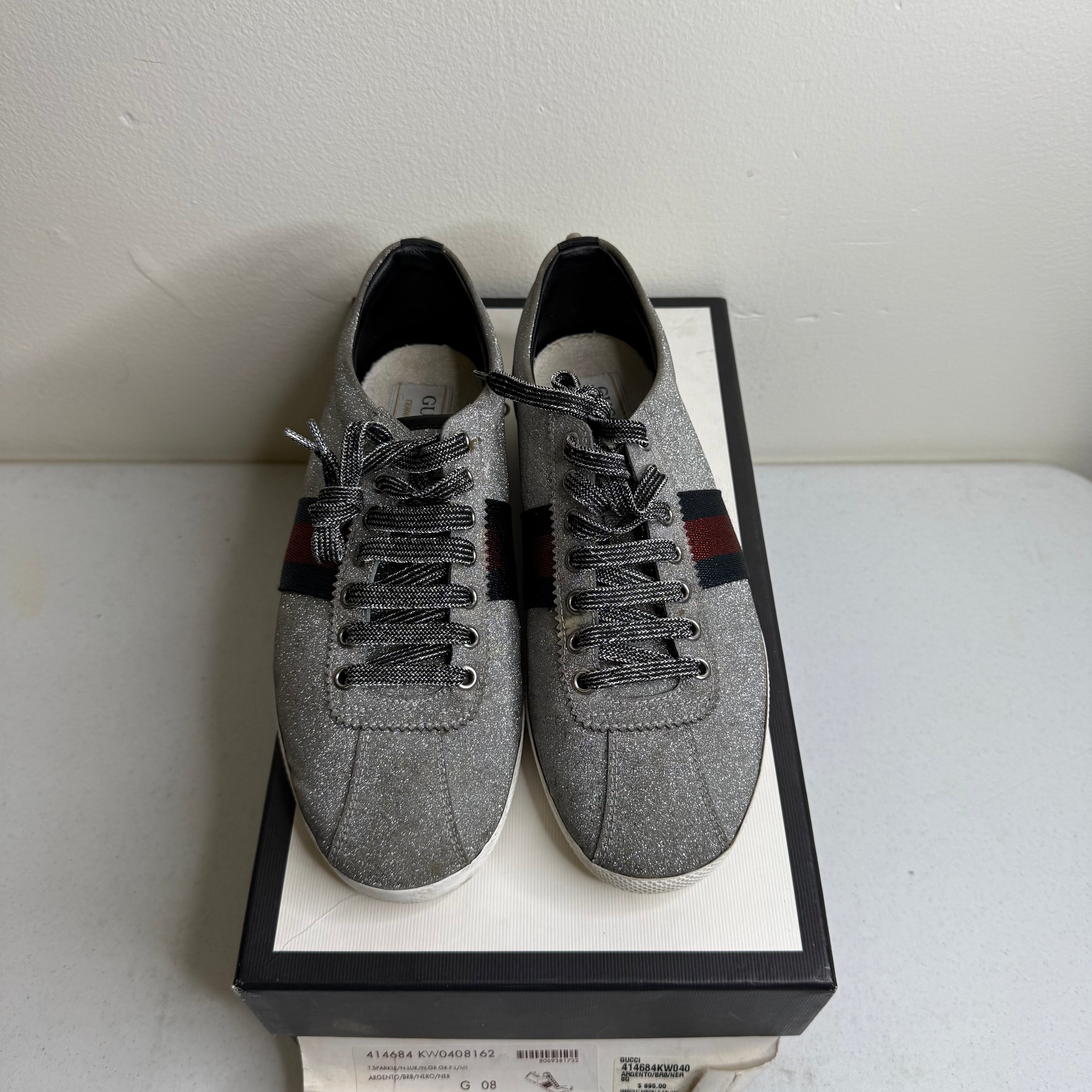 Gucci Glitter Web studded Sneaker