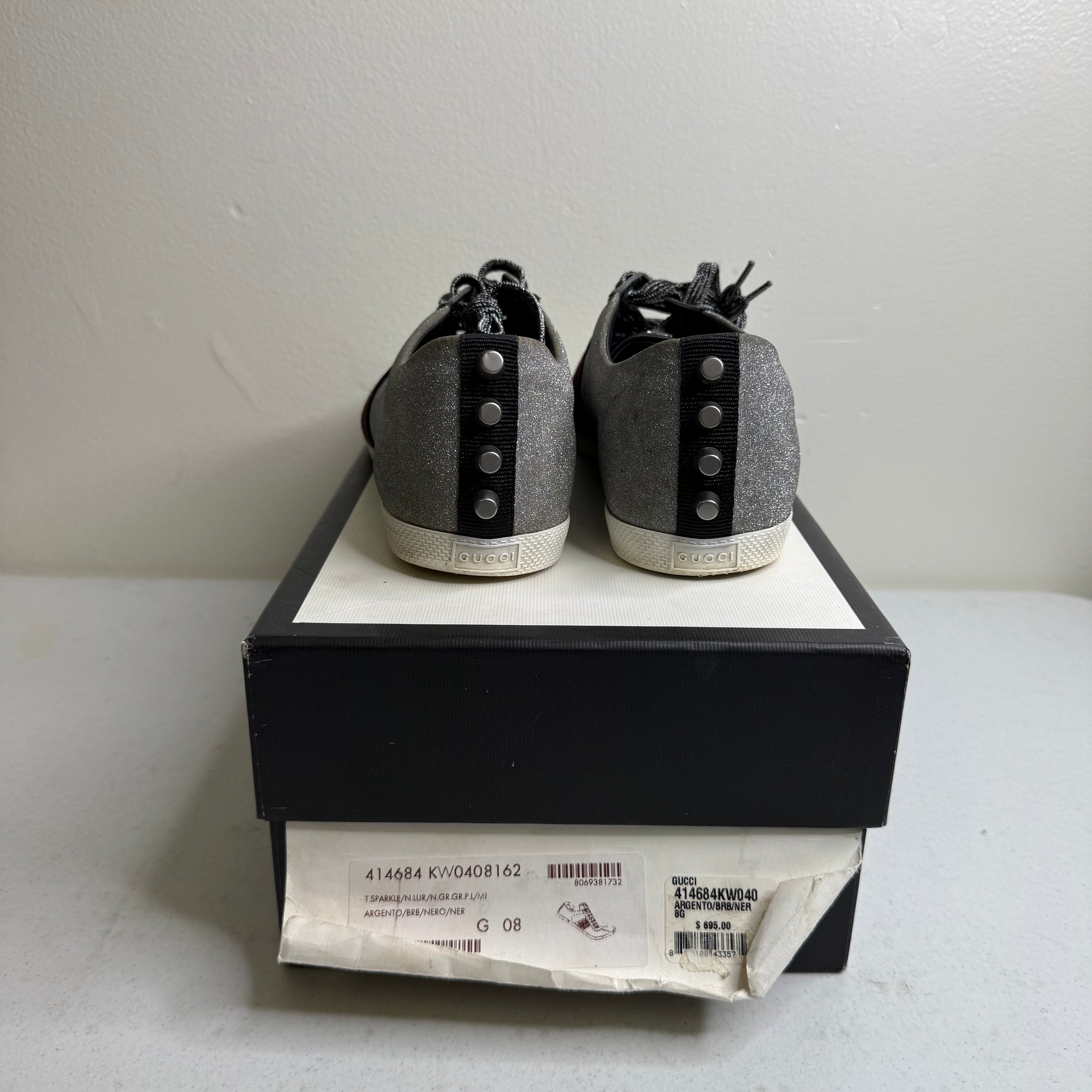 Gucci Glitter Web studded Sneaker