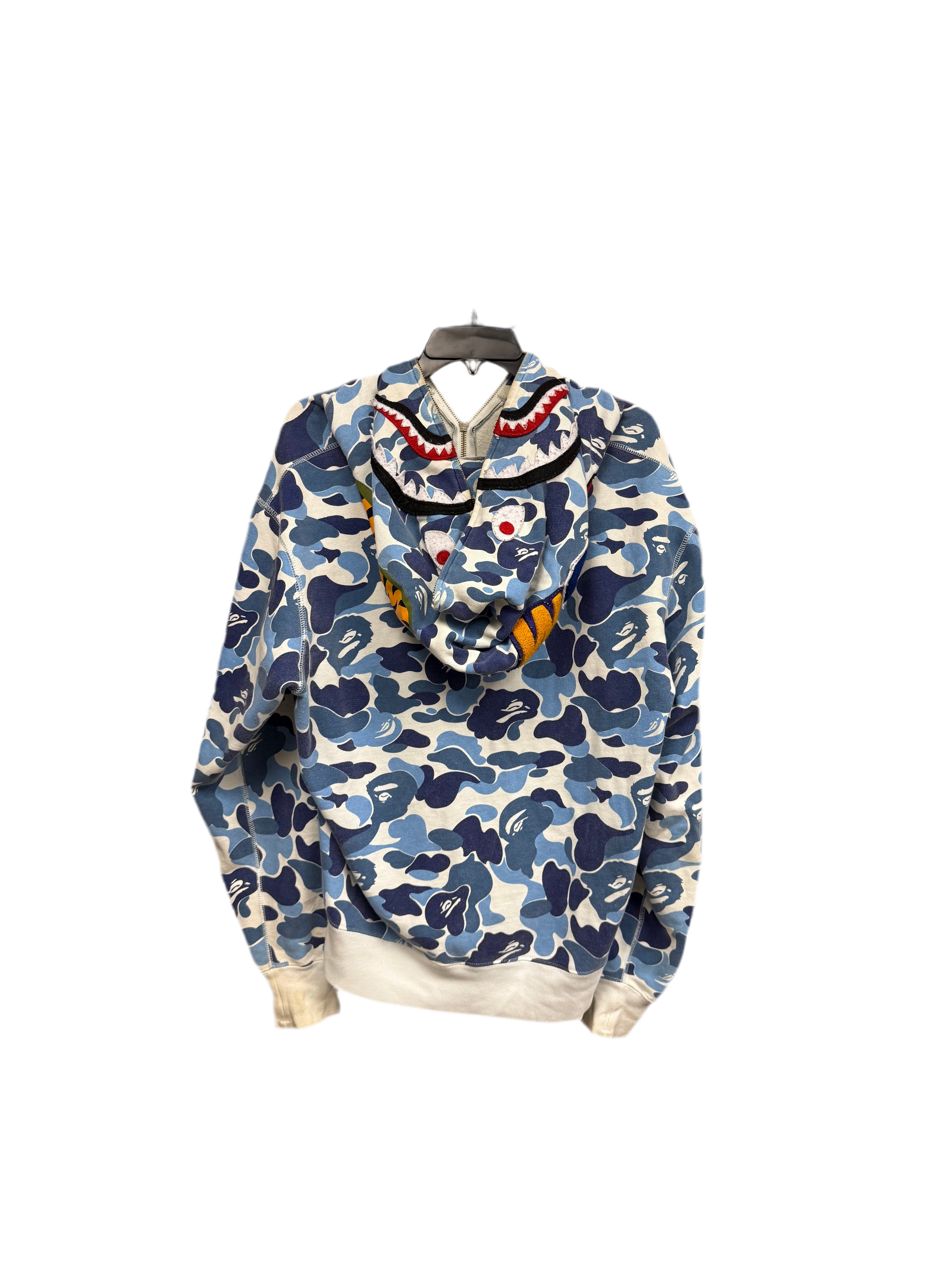 Bape Camo Shark Zip Hoodie Blue