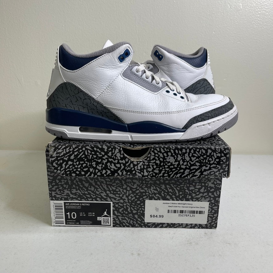 Size 10 - Jordan 3 Retro Midnight Navy