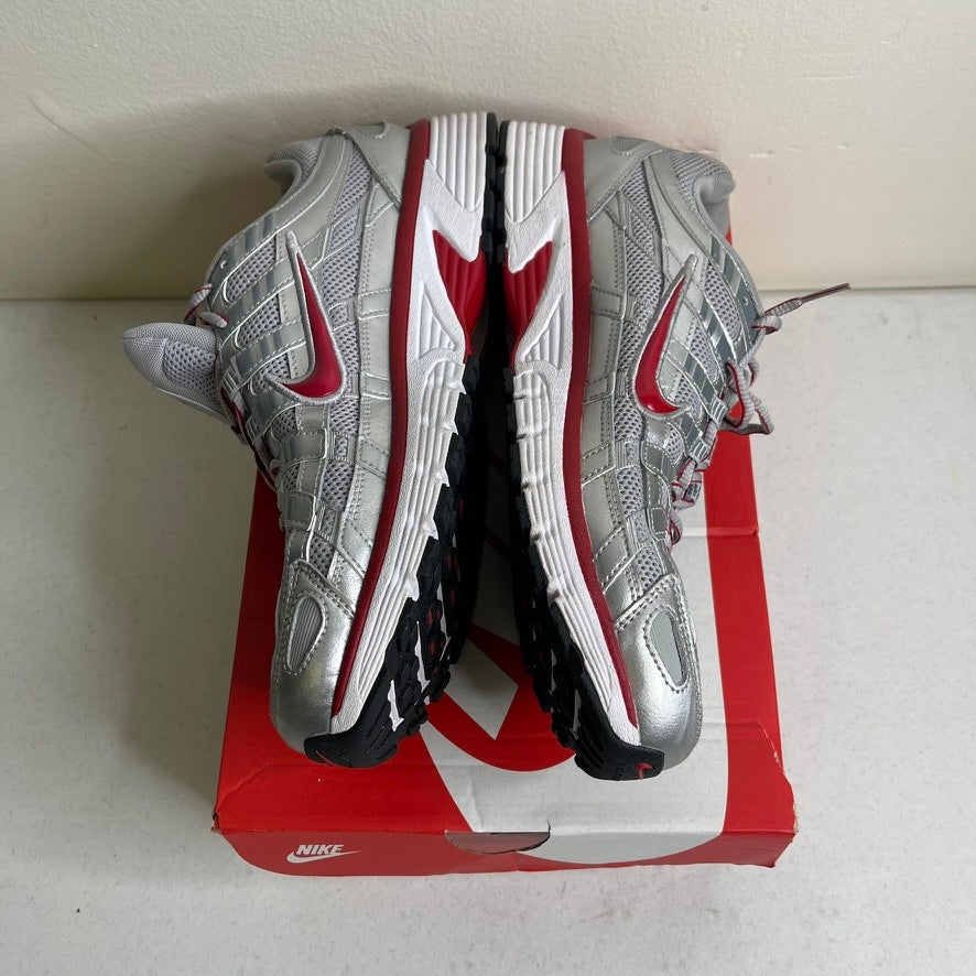 Nike P-6000 Metallic Silver Gym Red