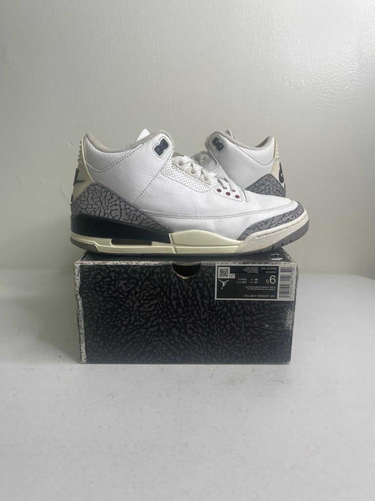 Size 9.5 - Jordan 3 Retro White Cement Reimagined