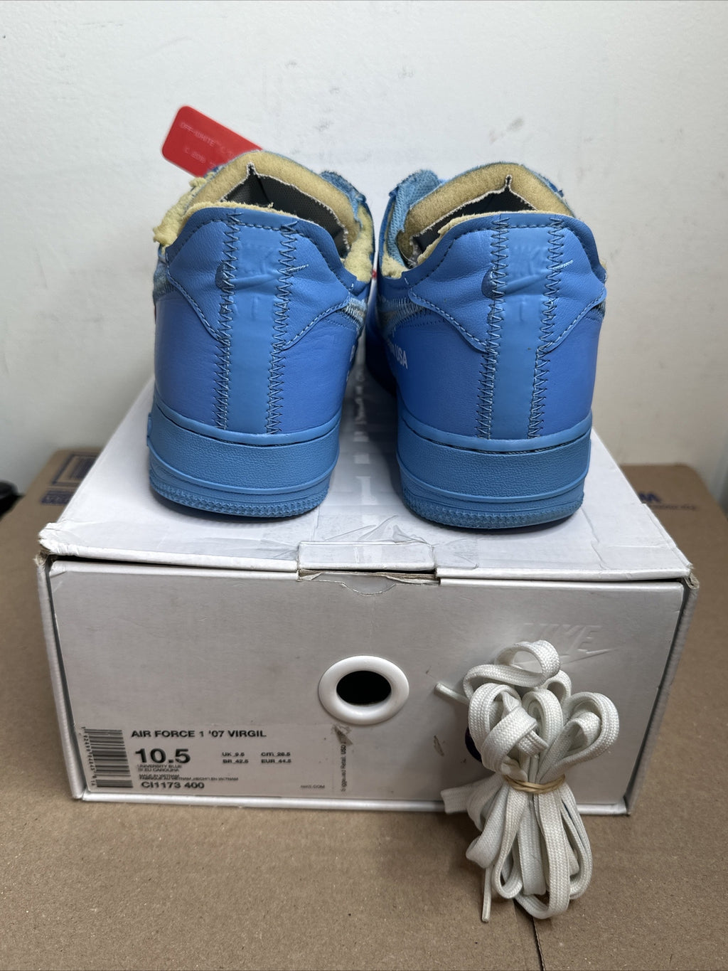 Size 10.5 - Nike Air Force 1 Low Off-White MCA University Blue
