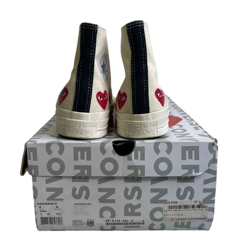 Converse Chuck Taylor All Star 70 Hi Comme des Garcons PLAY Multi-Heart White
