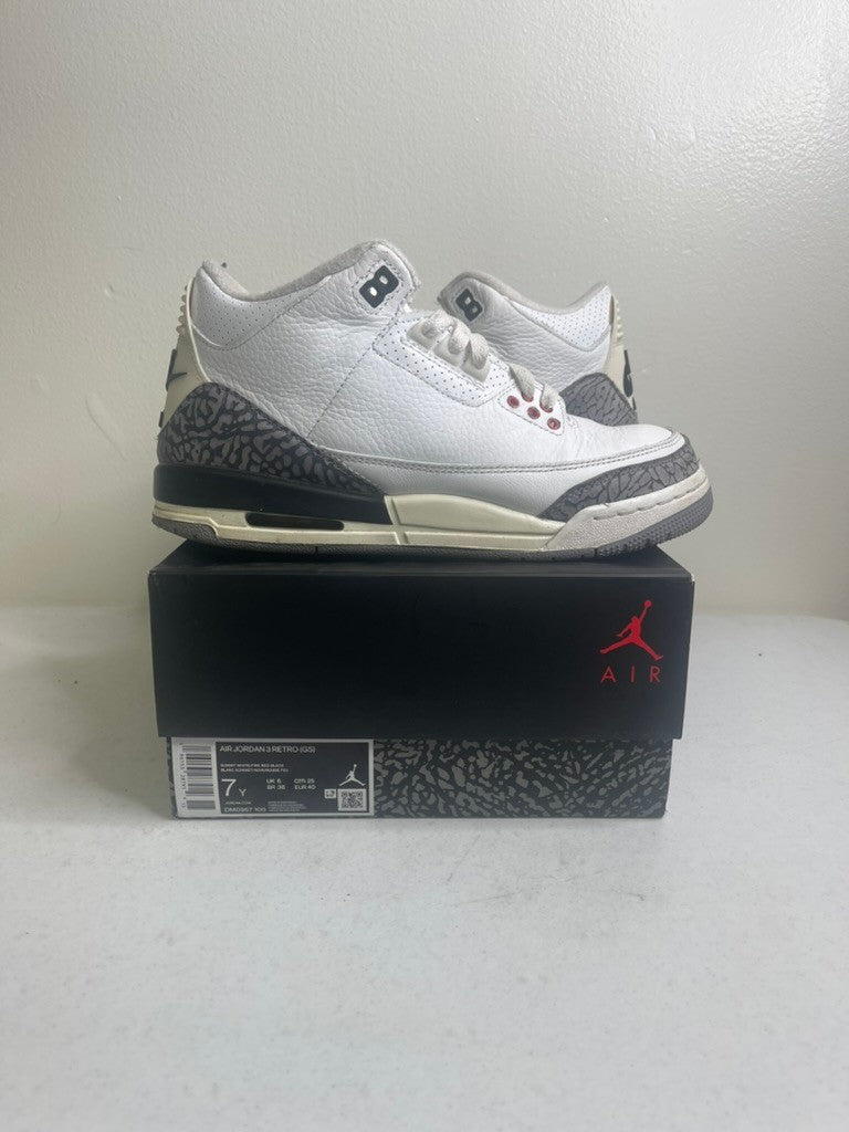 Size 7y - Jordan 3 Retro White Cement Reimagined (GS)