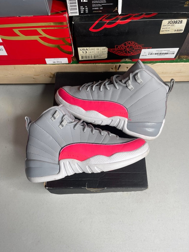 Jordan 12 Retro Wolf Grey Racer Pink (GS)