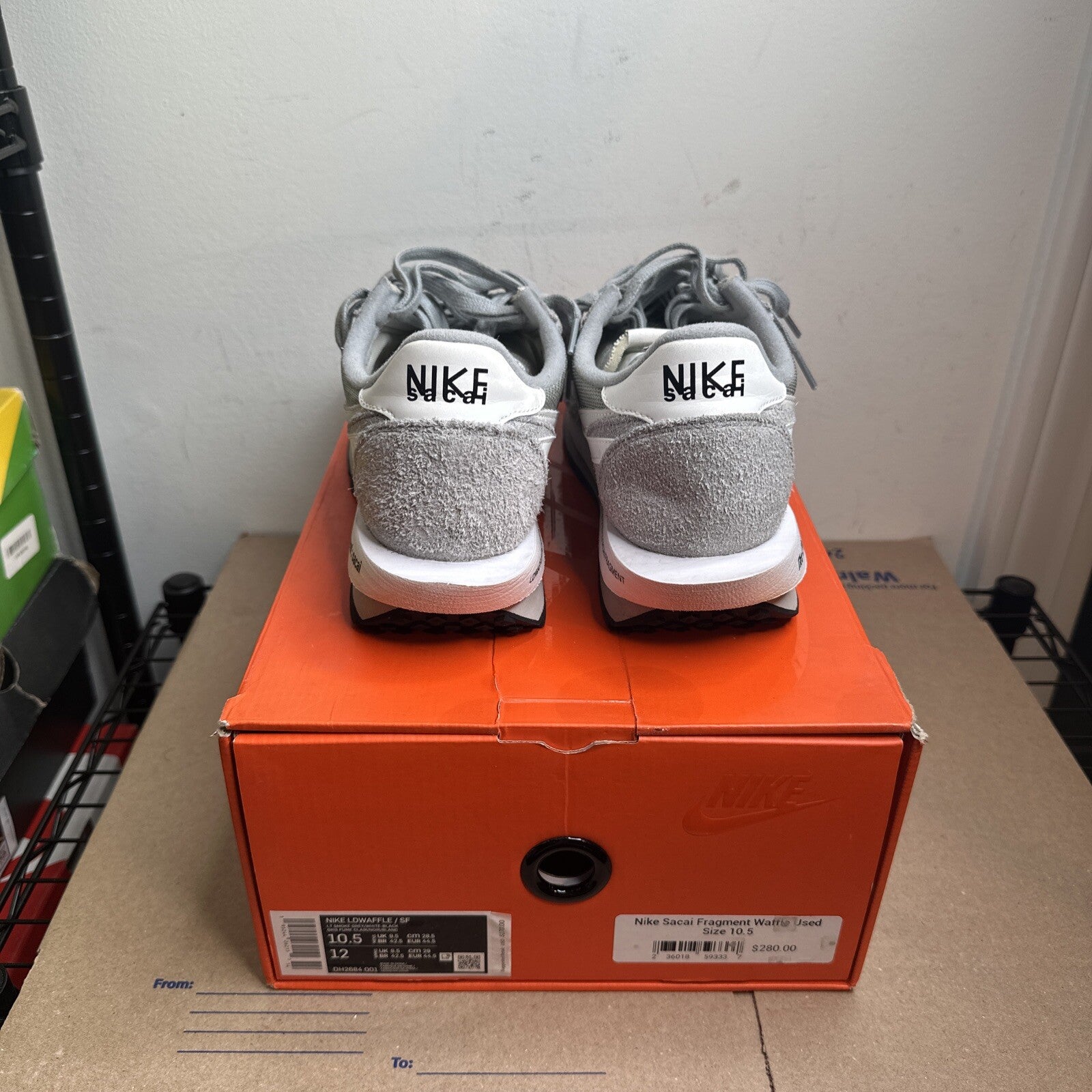 Size 10.5 - Nike LD Waffle SF sacai Fragment Grey