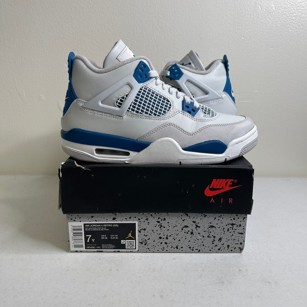 Size 7y - Jordan 4 Retro Military Blue (2024) (GS)