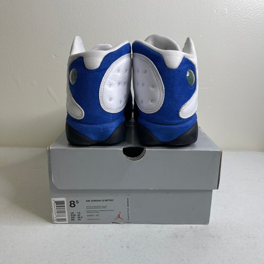 Size 8.5 - Jordan 13 Retro White Hyper Royal Black