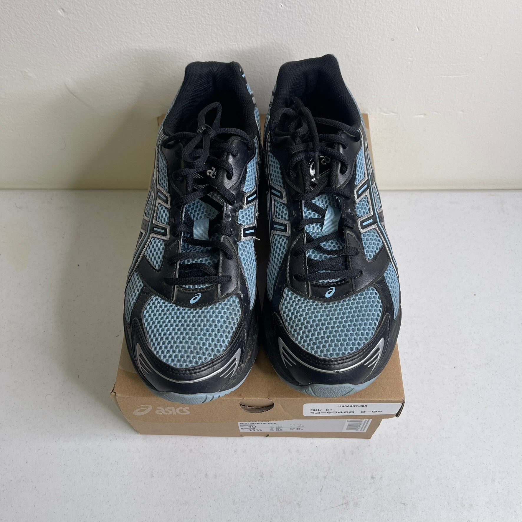 Size 10 - ASICS Gel-1130 Black Ice Blue