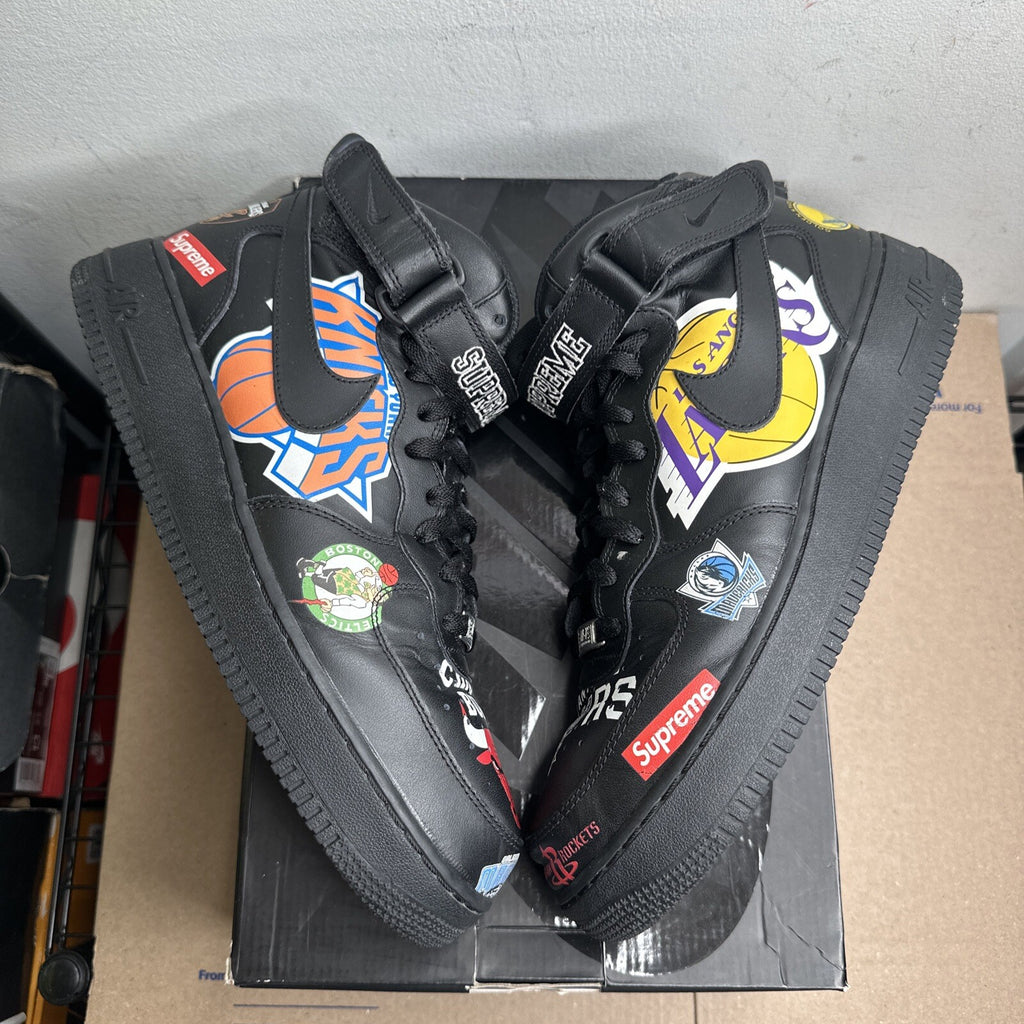 Nike Air Force 1 Mid Supreme NBA Black