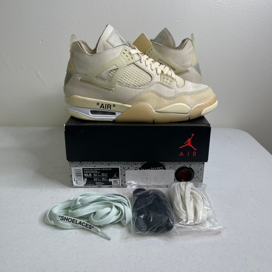 Size 10.5w - Jordan 4 Retro Off-White Sail (Women's)