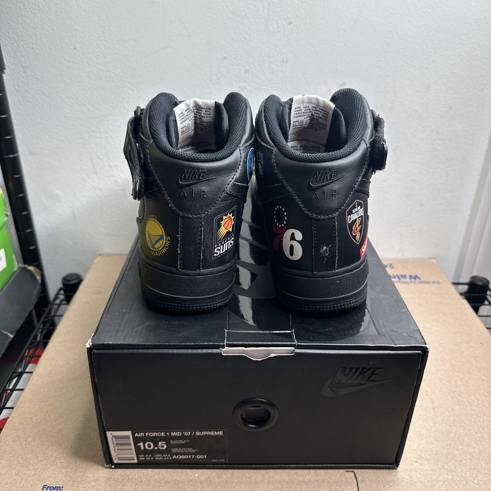 Nike Air Force 1 Mid Supreme NBA Black